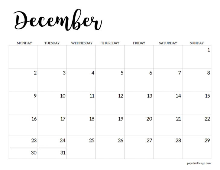 December 2024 and January 2025 Calendar Printable