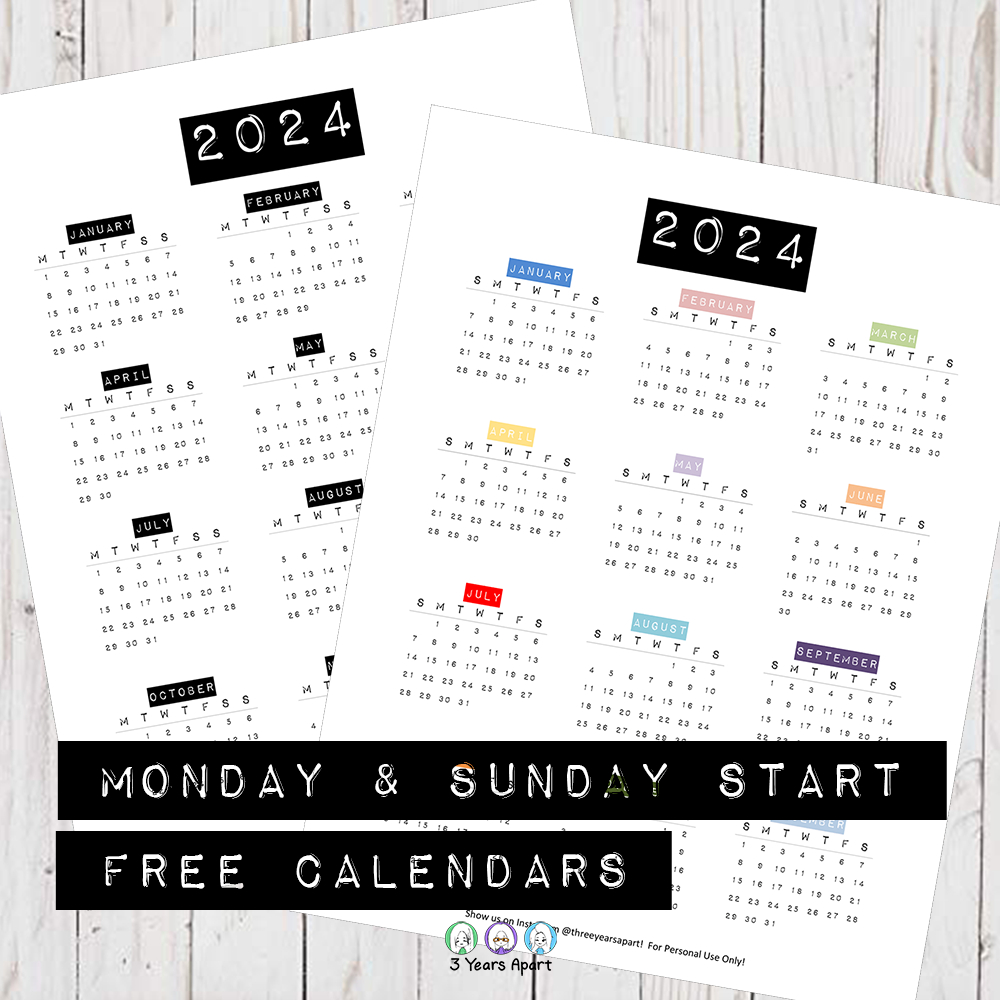 2024 Calendar Free Printable | Bullet Journal And Planner Free for December 2024 Bullet Journal Printable