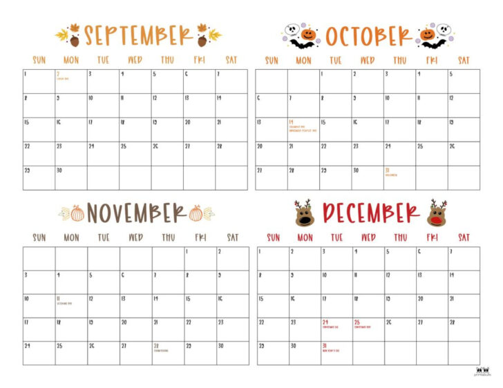 Printable Calendar August to December 2024