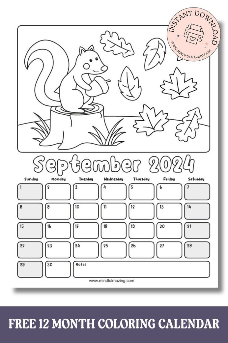 December 2024 Coloring Pages Printable