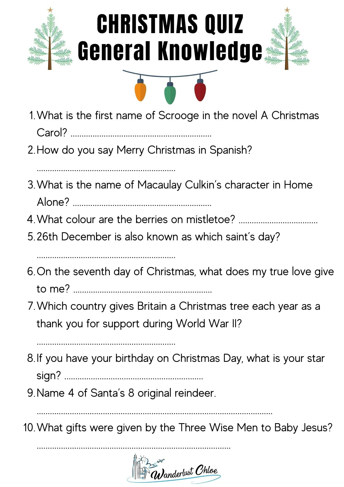 50 Christmas Quiz Questions + Printable Picture Rounds: 2024 pertaining to December 2024 Trivia Questions And Answers Printable