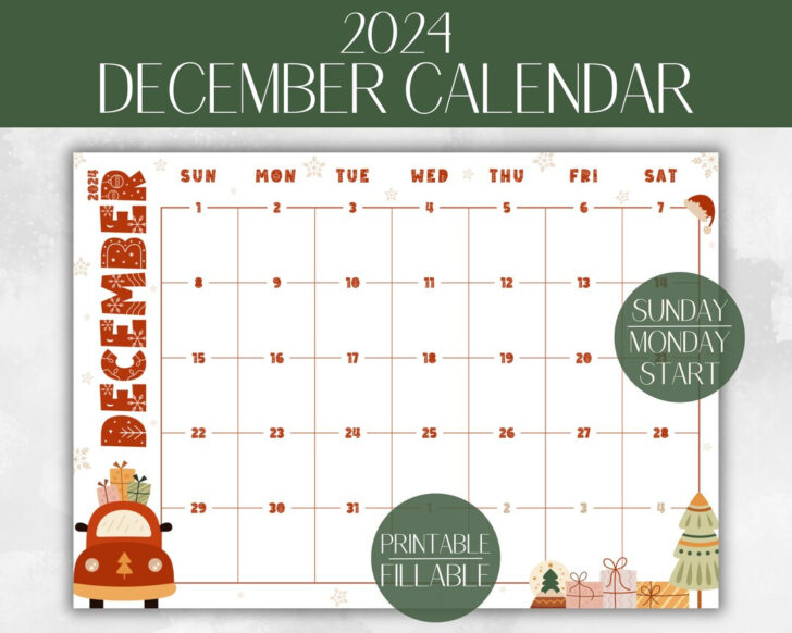 December 2024 Children’s Calendar Printable