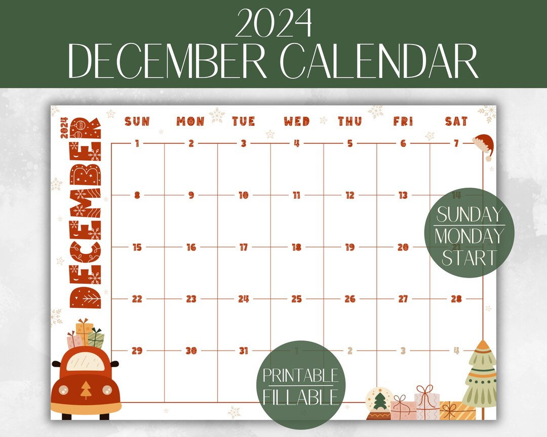 December 2024 Calendar Printable Fillable December Calendar For in December 2024 Children&amp;#039;S Calendar Printable