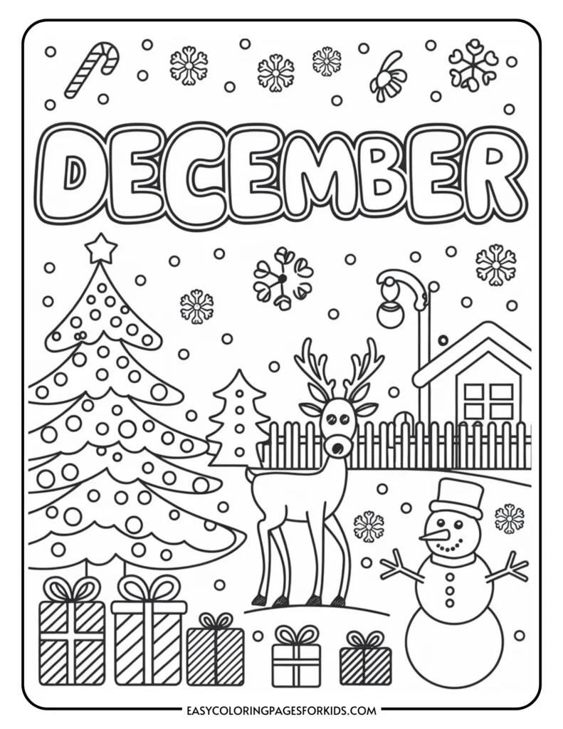 December Coloring Pages For Kids (7 Free Printable Pages) - Easy for Printable Coloring Pages For December 2024