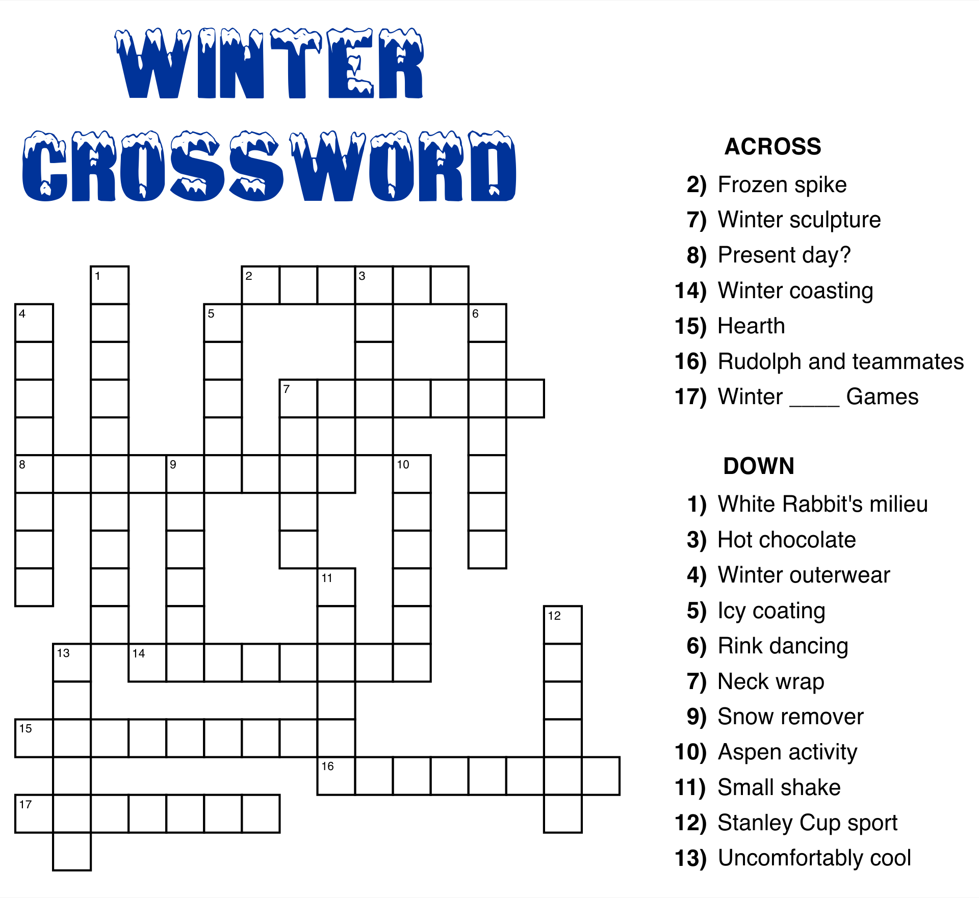 Easy Crossword Puzzles 2024 Printable intended for December 2024 Crossword Puzzle Printable