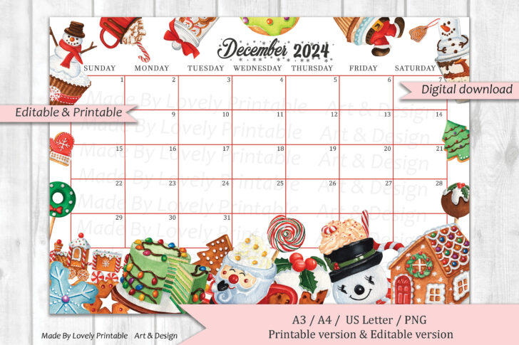 Printable December 2024 Christmas Calendar