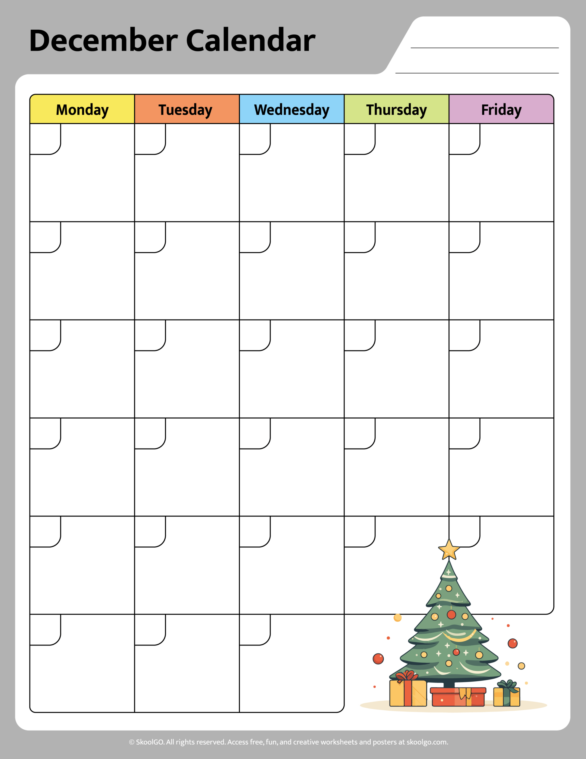 Free December Calendar Printable For Pk-4 – Fun And Creative throughout Free December 2024 Preschool Printables