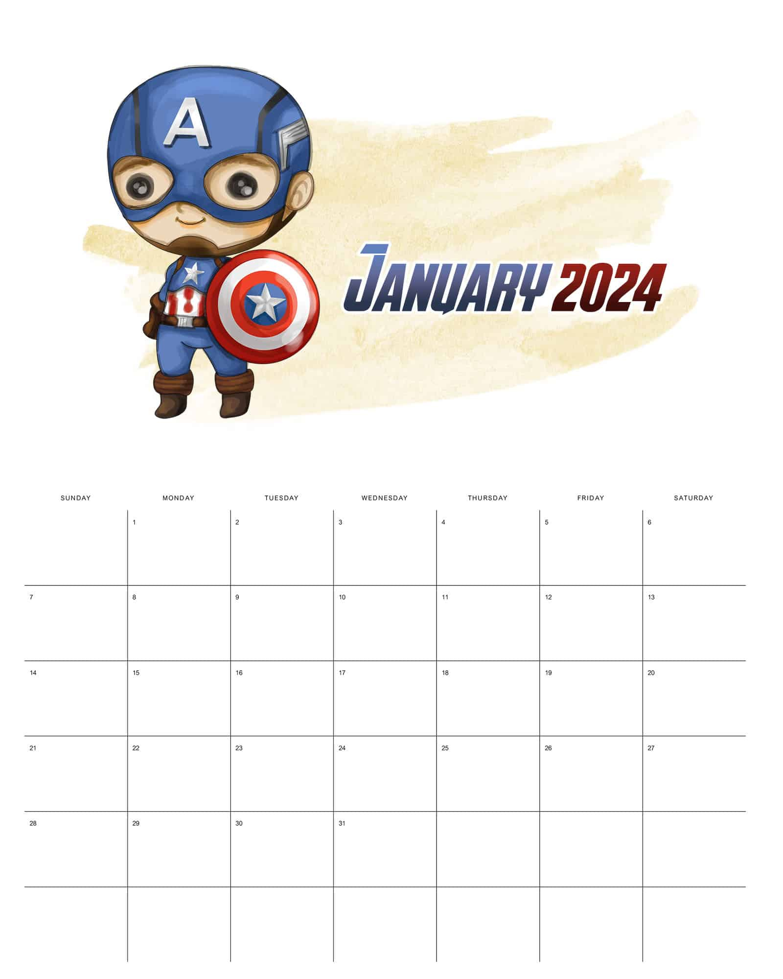 Free Printable 2024 Avengers Calendar - The Cottage Market regarding Tcm December 2024 Schedule Usa Printable