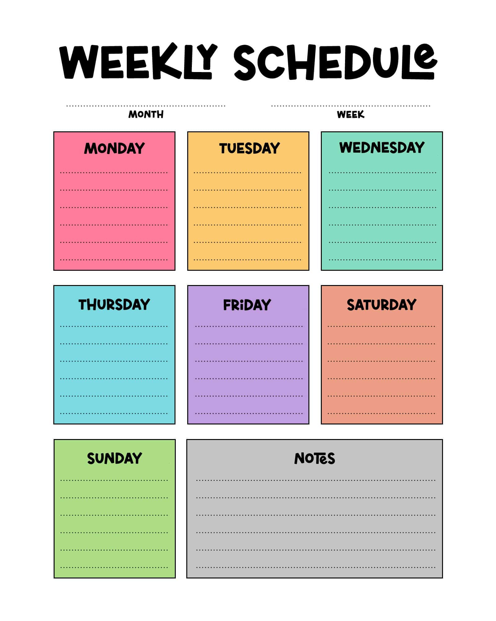 Free Printable Weekly Schedule - The Cottage Market pertaining to TCM December 2024 Schedule USA Printable