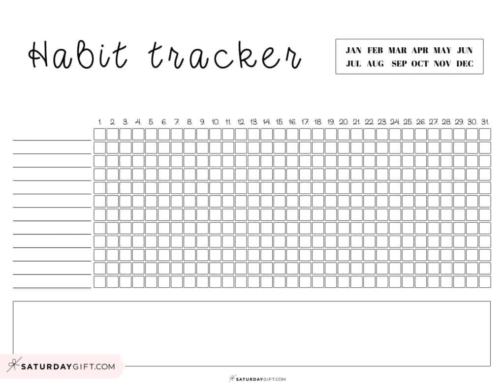 Habit Tracker Printable - 43 Cute &amp;amp; Free Printable Habit Trackers with December 2024 Habit Tracker Printable