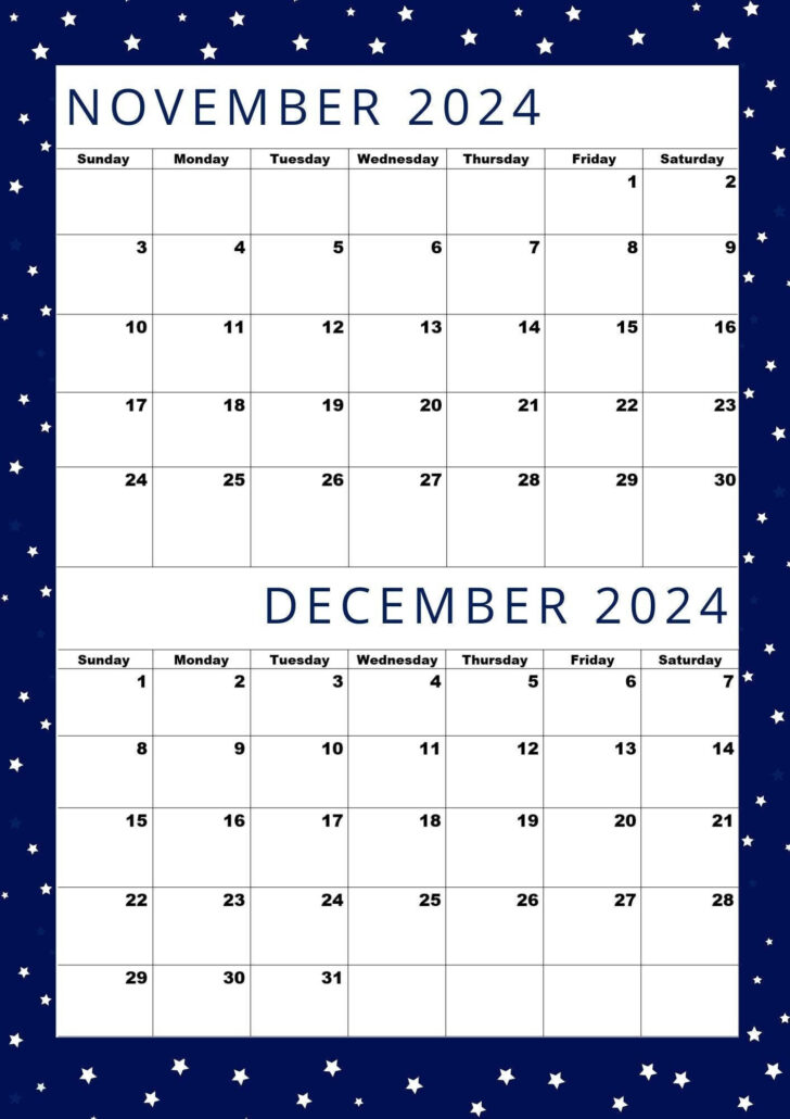 Printable Calendar November December 2024