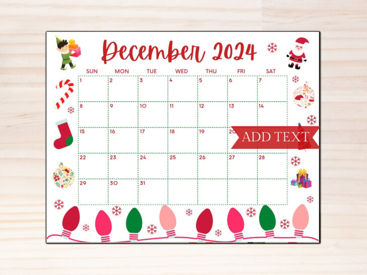 Printable December 2024 Calendar with Holidays