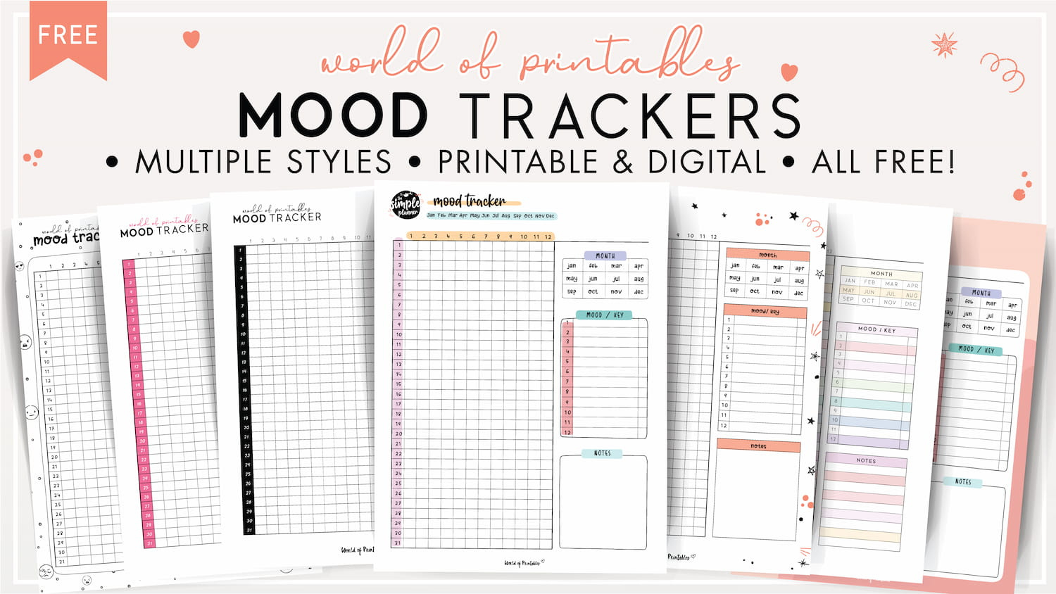 Mood Trackers - 16 Free Printable Templates - World Of Printables for December 2024 Mood Tracker Printable