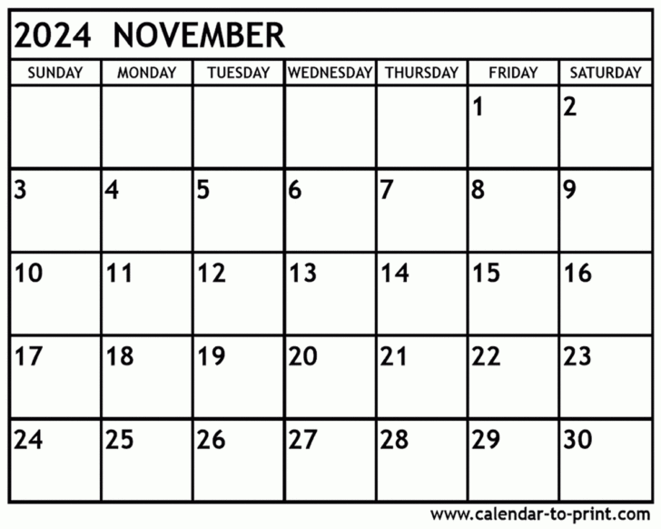 Free Printable Calendar For November and December 2024