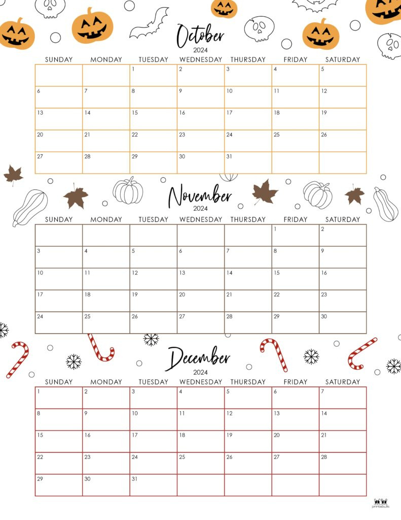 Three Month/Quarterly Calendars - 36 Free Calendars | Printabulls within Printable 3 Month Calendar October November December 2024