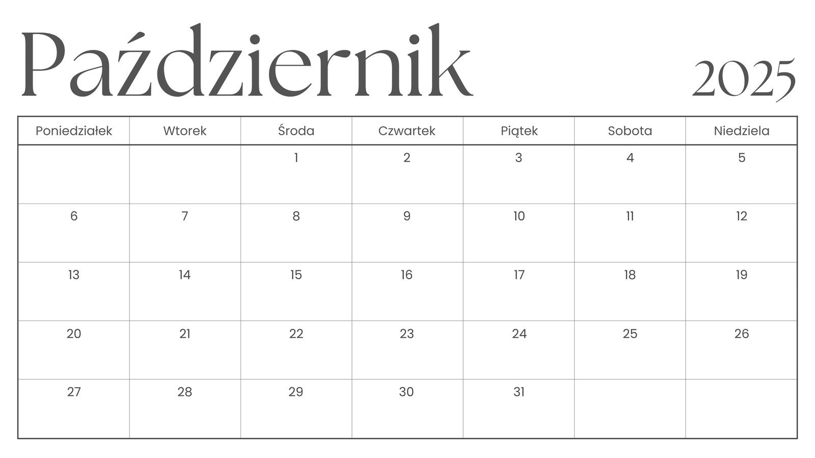 Darmowe Szablony Kalendarzy Na 2024 I 2025 Rok Do Druku | Kalendarz Miesięczny Do Druku 2025