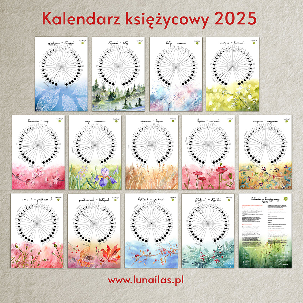 Kalendarz Księżycowy 2025 - Luna I Las - Planer, Dziennik, Mandala | Kalendarz Księżycowy 2025