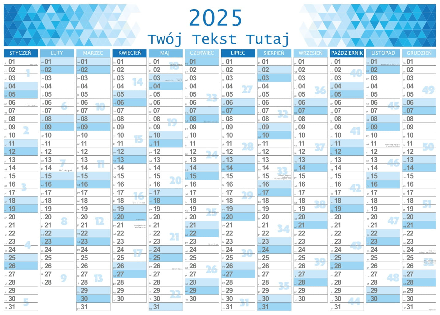 Planer Kalendarz Na 2025 Rok Ścienny Ścieralny Dziennik Roczny | Roczny Kalendarz 2025