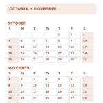 October and November 2026 two-month calendar, vertical Pinterest preview